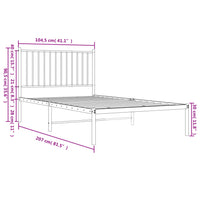 Bettgestell mit Kopfteil Metall Weiß 100x200 cm