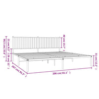 Bettgestell mit Kopfteil Metall Weiß 200x200 cm