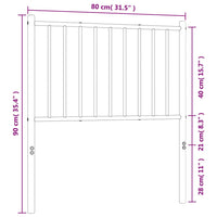 Kopfteil Metall Weiß 75 cm