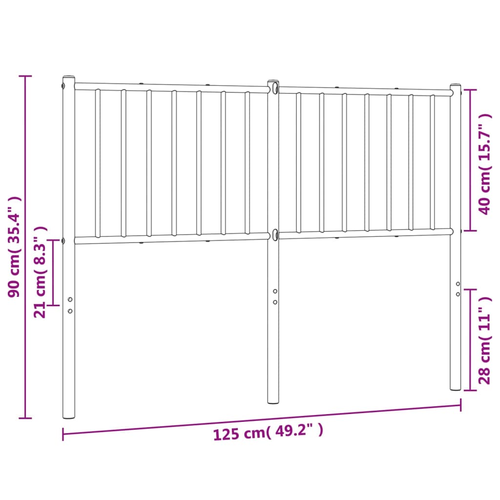 Kopfteil Metall Weiß 120 cm