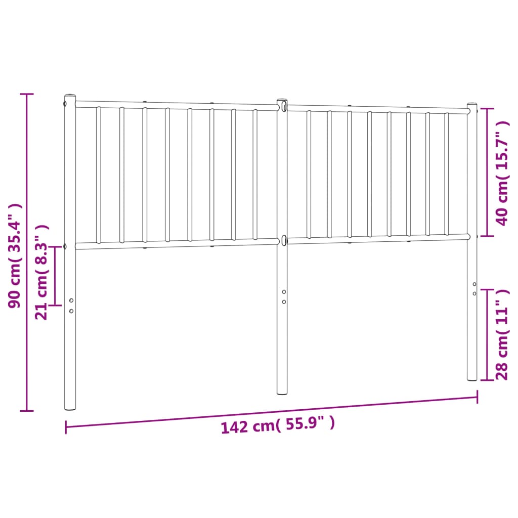 Kopfteil Metall Weiß 135 cm