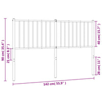 Kopfteil Metall Weiß 135 cm