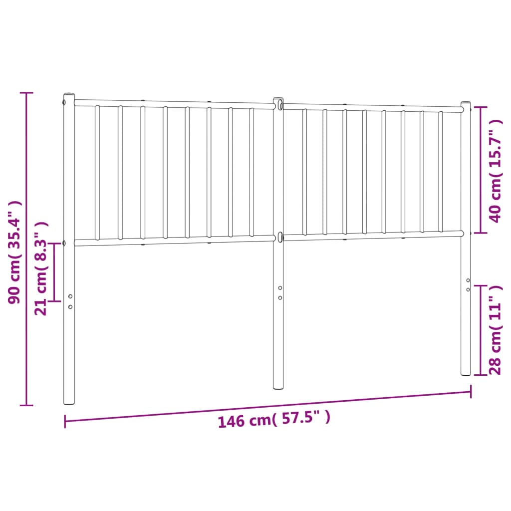 Kopfteil Metall Weiß 140 cm