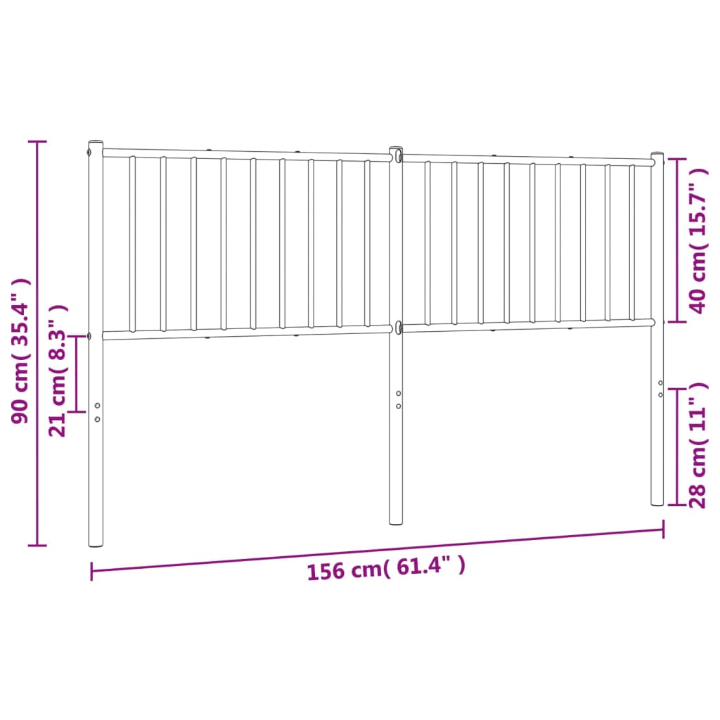 Kopfteil Metall Weiß 150 cm