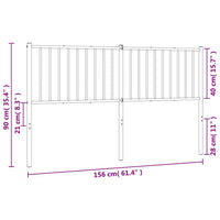 Kopfteil Metall Weiß 150 cm