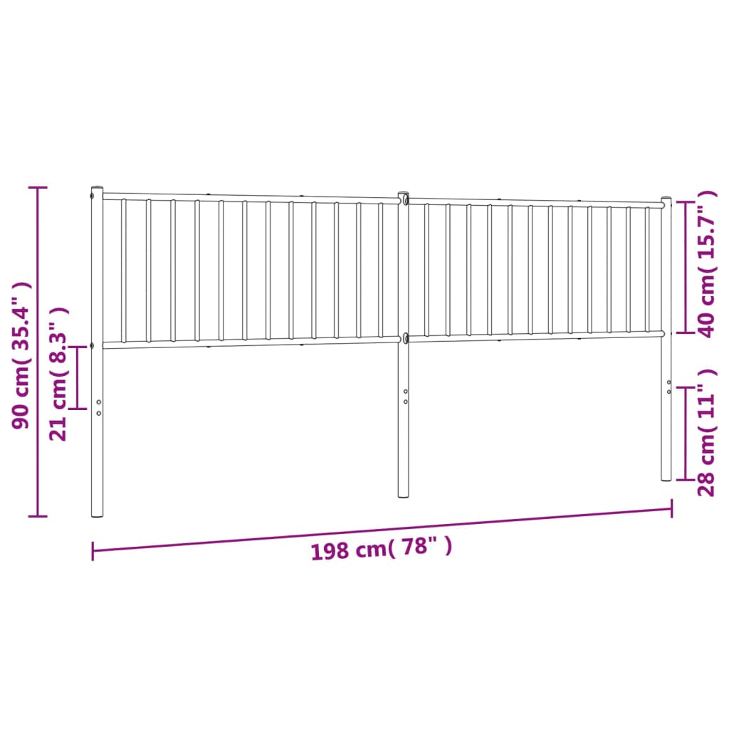 Kopfteil Metall Weiß 193 cm