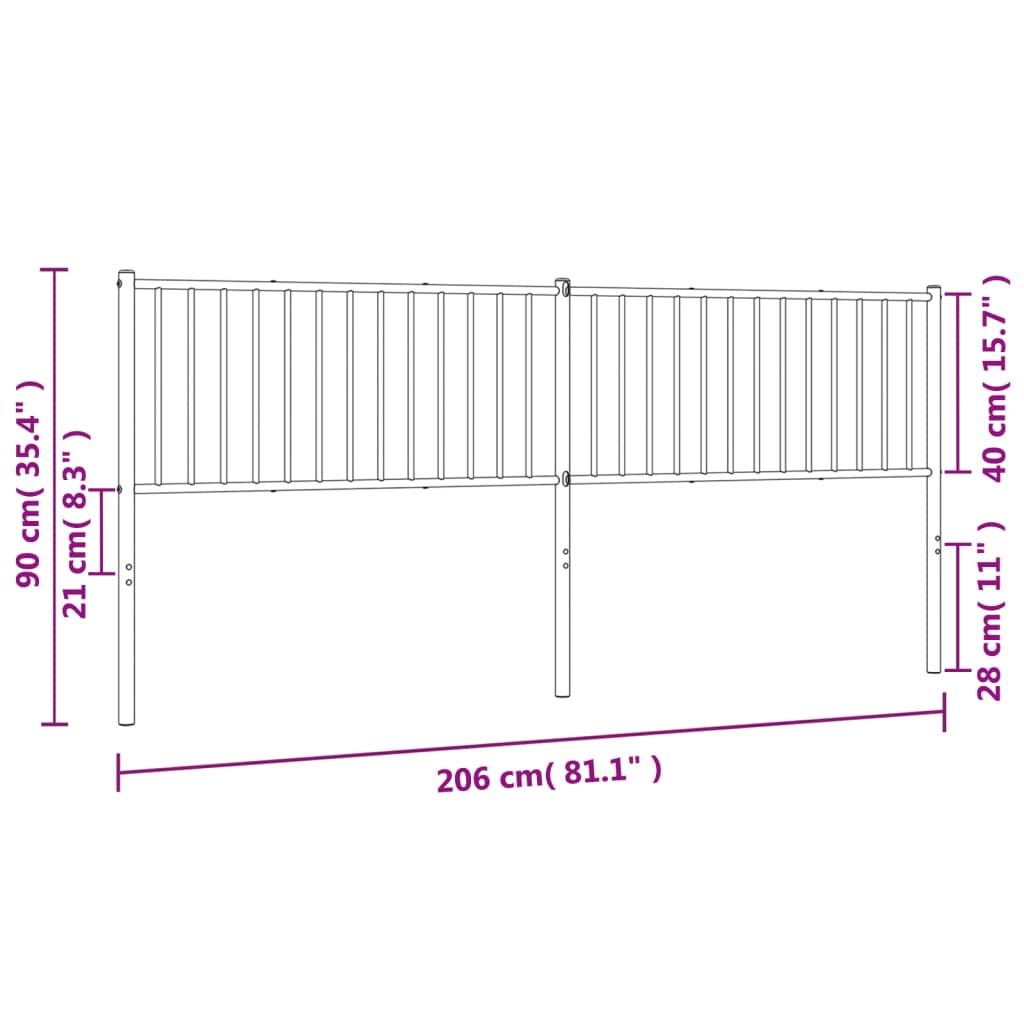 Kopfteil Metall Weiß 200 cm