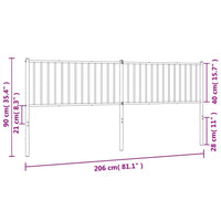 Kopfteil Metall Weiß 200 cm