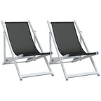 Strandstühle 2 Stk. Klappbar Aluminium und Textilene