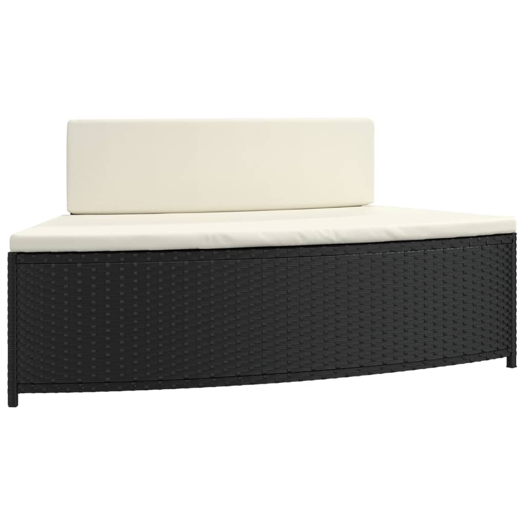 Whirlpool-Bänke mit Auflagen 2 Stk. Schwarz Poly-Rattan