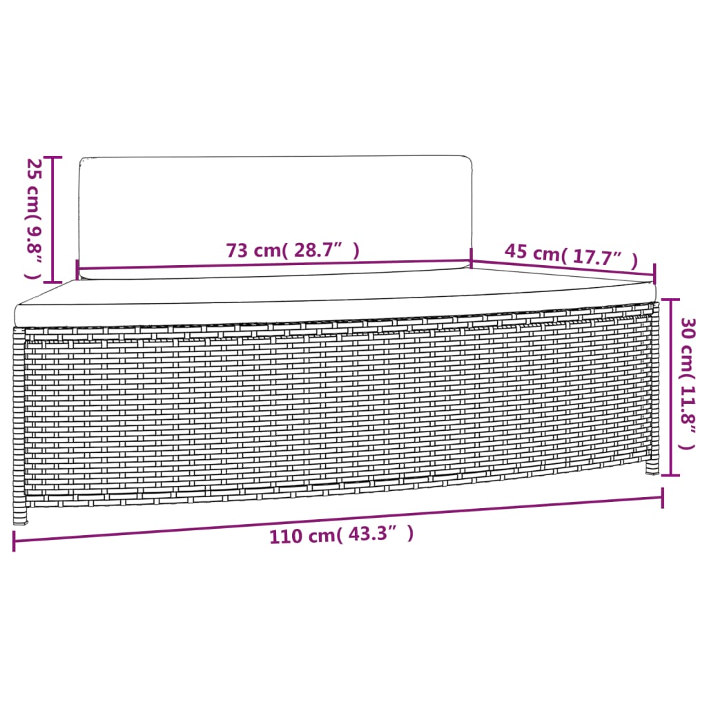 Whirlpool-Bänke mit Auflagen 2 Stk. Schwarz Poly-Rattan