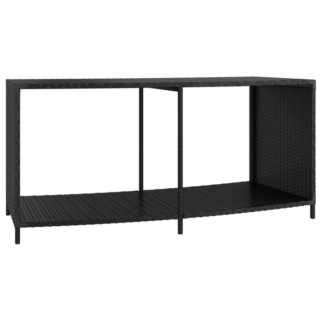 Outdoor-Regale 2 Stk. Schwarz Poly Rattan