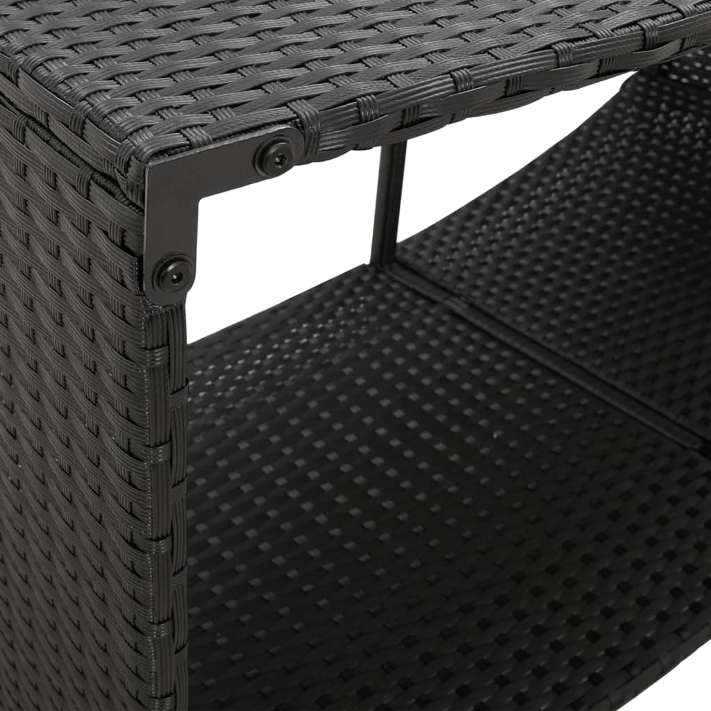 Outdoor-Regale 2 Stk. Schwarz Poly Rattan