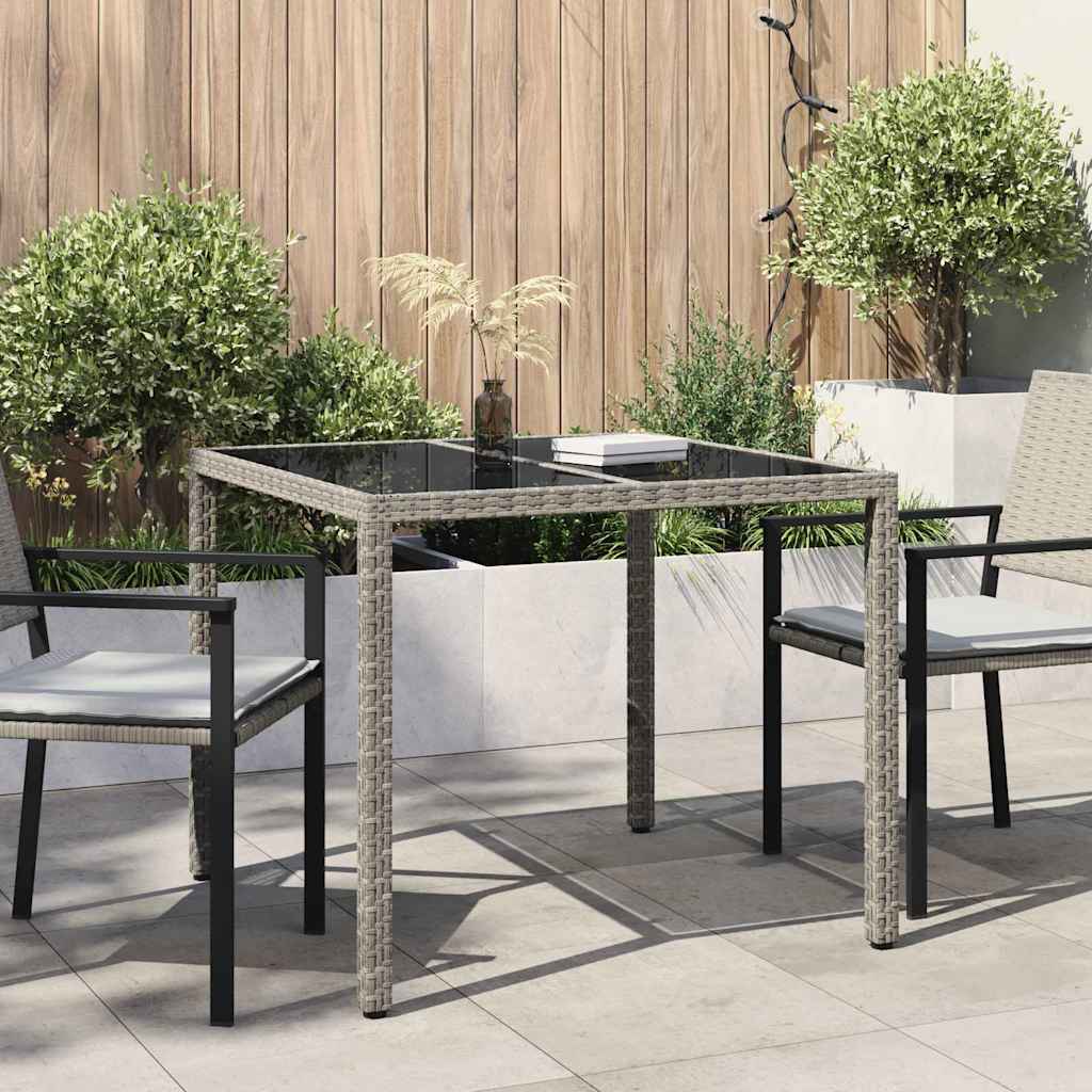Gartentisch Grau 90 x 90 x 75 cm Poly-Rattan