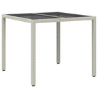 Gartentisch Weiß 90 x 90 x 75 cm Poly-Rattan