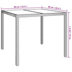 Gartentisch Weiß 90 x 90 x 75 cm Poly-Rattan