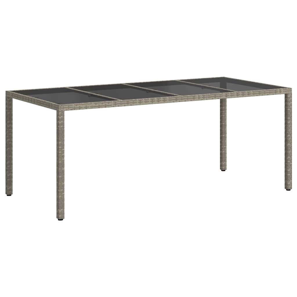 Gartentisch Grau 190 x 90 x 75 cm Poly-Rattan