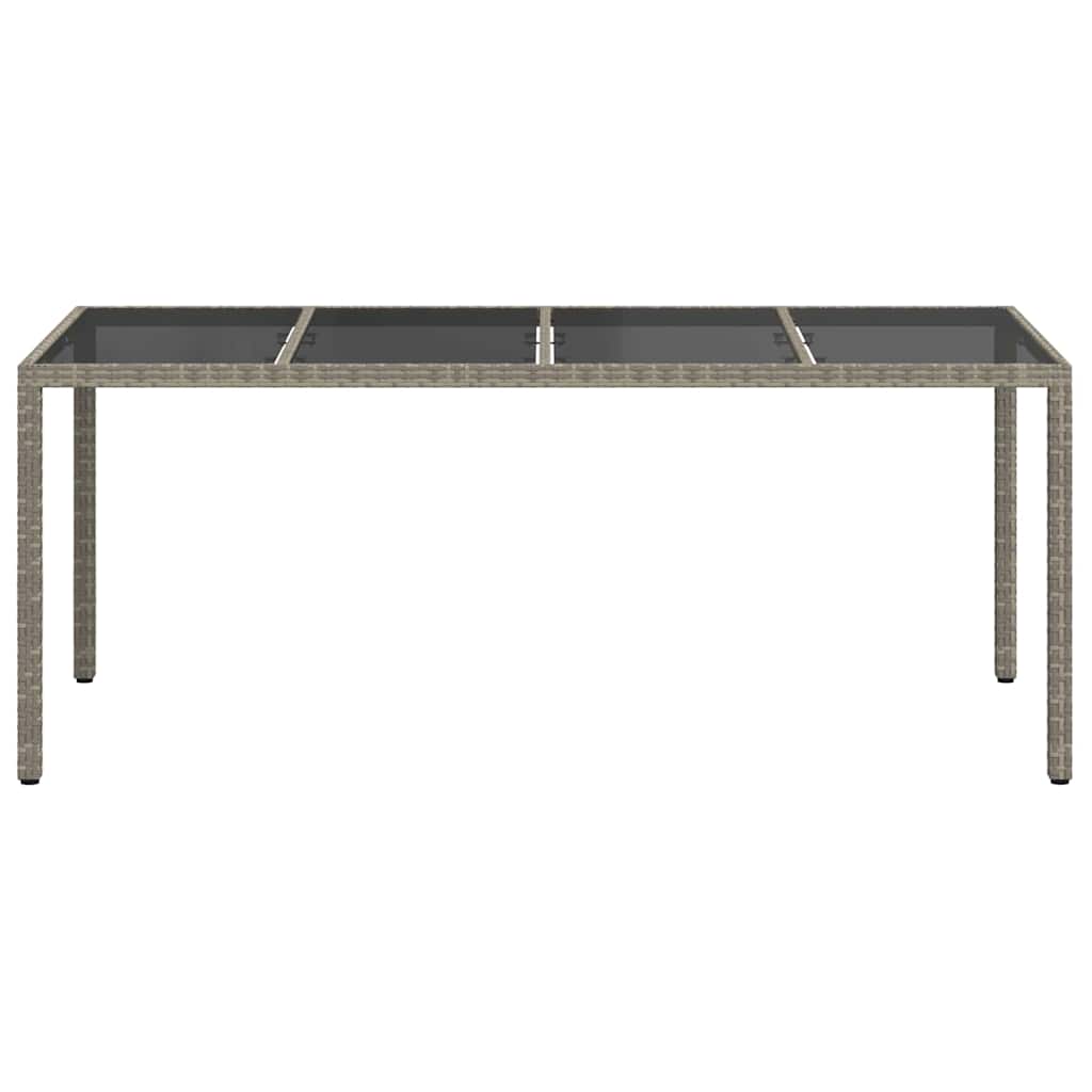 Gartentisch Grau 190 x 90 x 75 cm Poly-Rattan