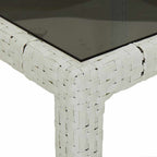 Gartentisch Weiß 190 x 90 x 75 cm Poly-Rattan
