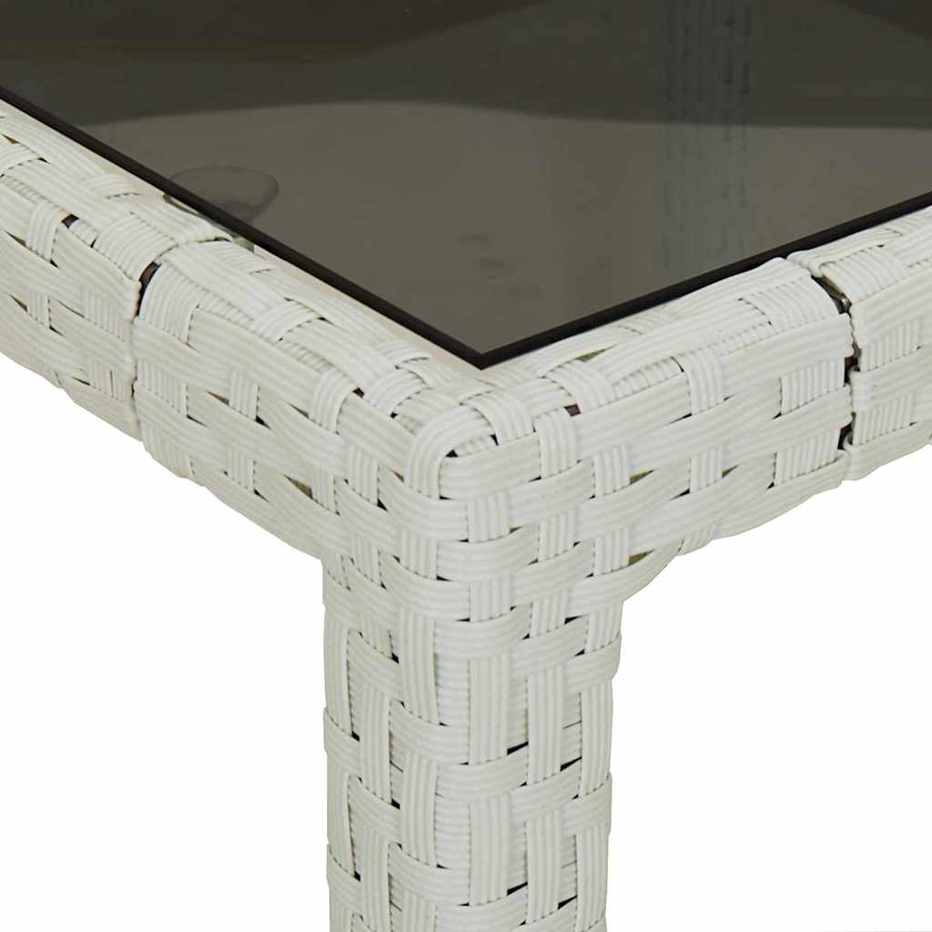 Gartentisch Weiß 190 x 90 x 75 cm Poly-Rattan