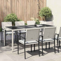 Gartentisch Weiß 190 x 90 x 75 cm Poly-Rattan