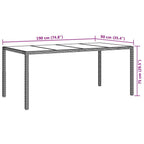 Gartentisch Weiß 190 x 90 x 75 cm Poly-Rattan