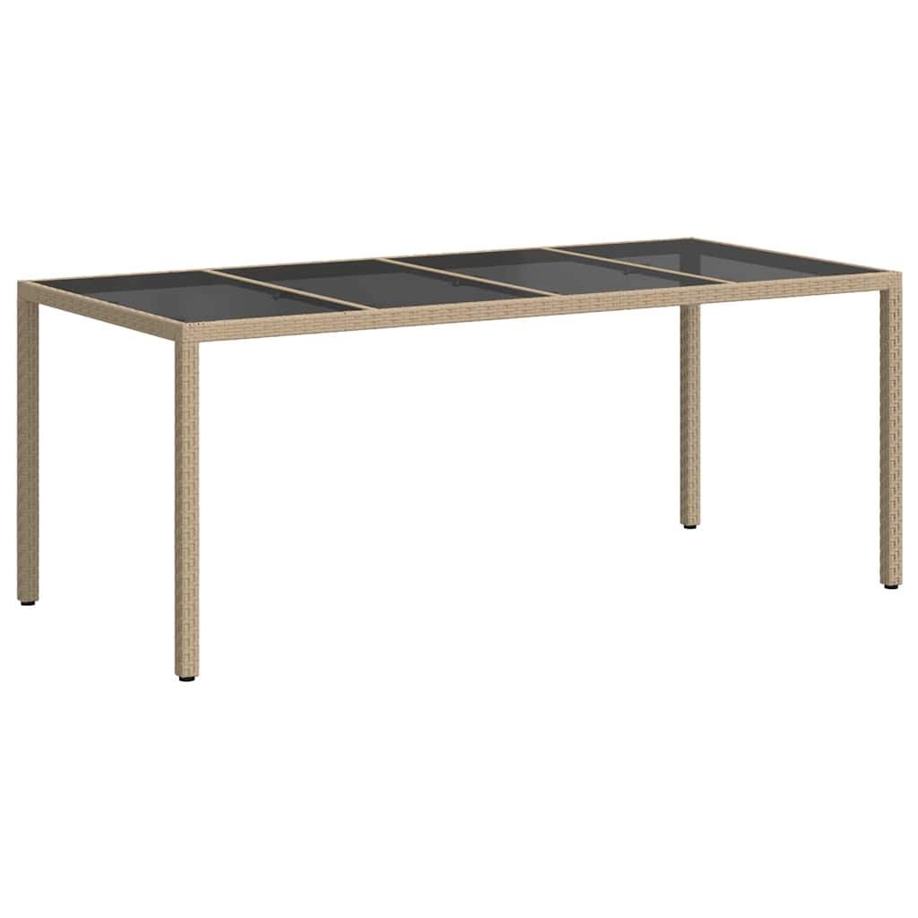 Gartentisch Beige 190 x 90 x 75 cm Poly-Rattan