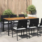 Gartentisch Schwarz 190 x 90 x 75 cm Poly-Rattan