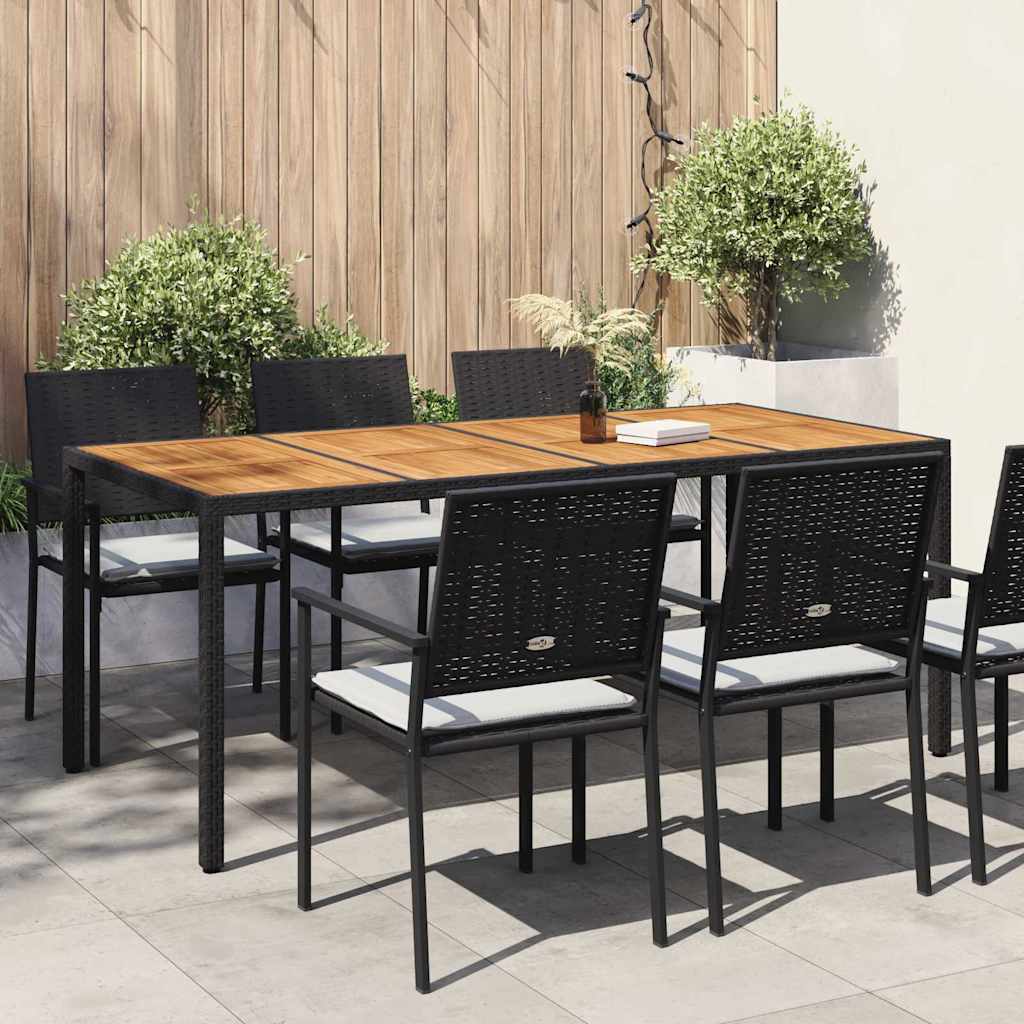 Gartentisch Schwarz 190 x 90 x 75 cm Poly-Rattan