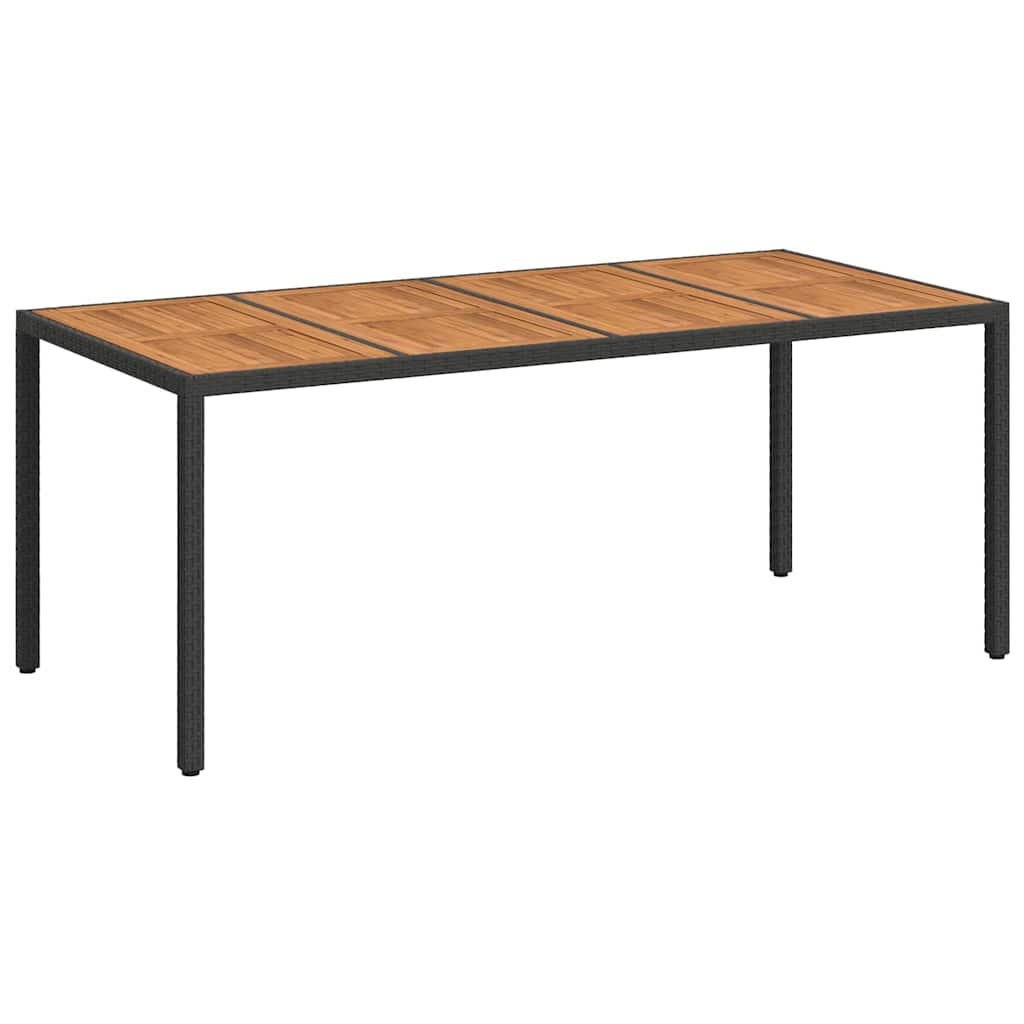 Gartentisch Schwarz 190 x 90 x 75 cm Poly-Rattan