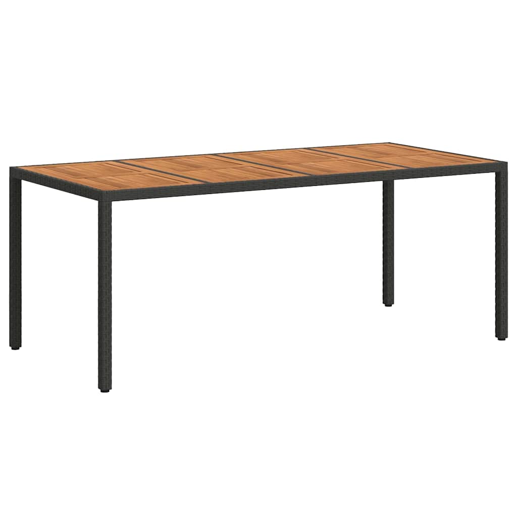 Gartentisch Schwarz 190 x 90 x 75 cm Poly-Rattan