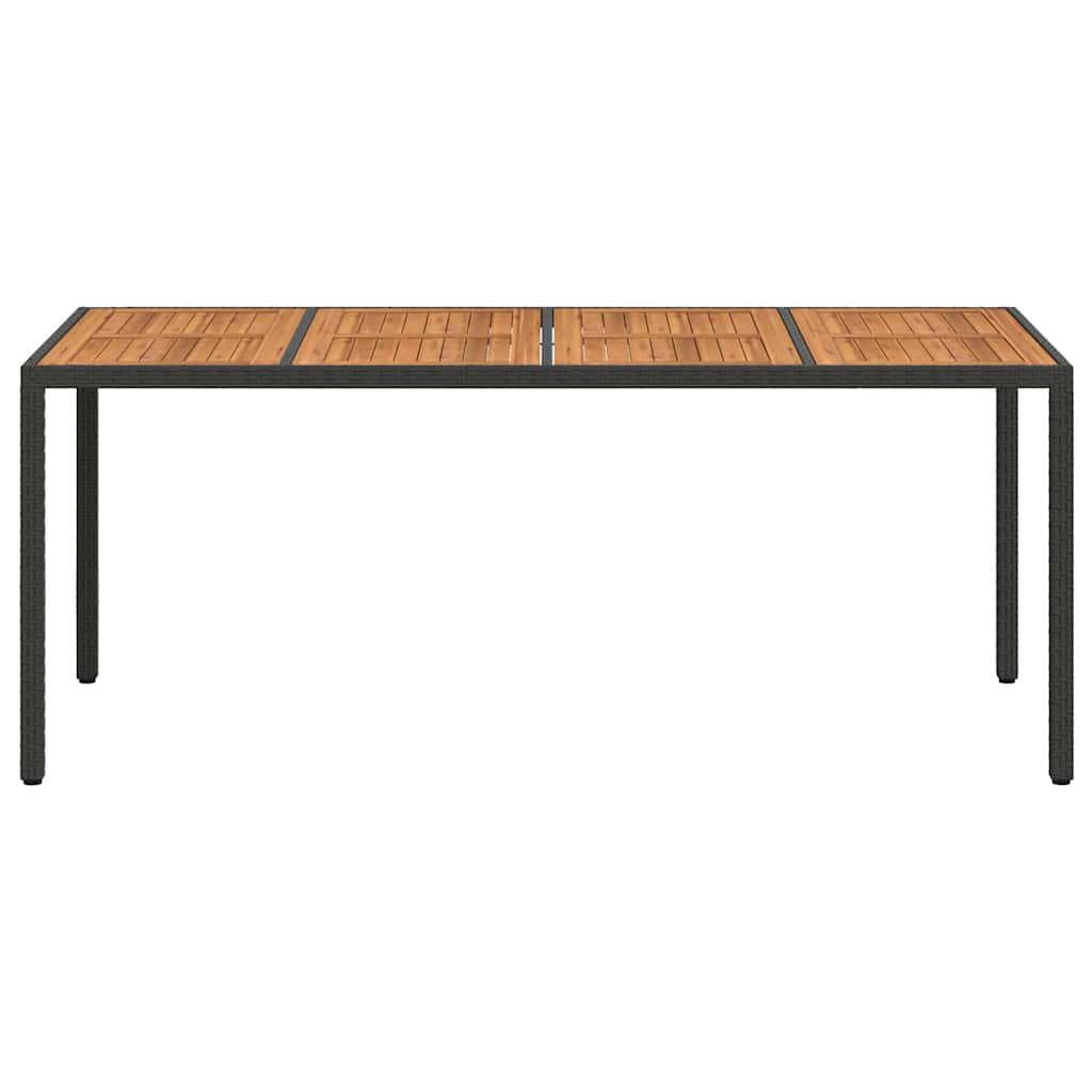 Gartentisch Schwarz 190 x 90 x 75 cm Poly-Rattan