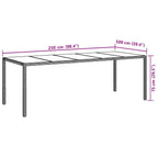 Gartentisch Pur Schwarz 250 x 100 x 75 cm Poly-Rattan