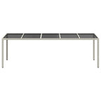 Gartentisch Weiß 250x100x75 cm Poly Rattan und Hartglas