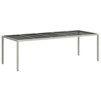 Gartentisch Weiß 250x100x75 cm Poly Rattan und Hartglas