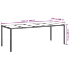 Gartentisch Weiß 250x100x75 cm Poly Rattan und Hartglas