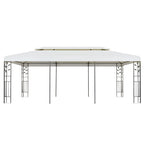 Pavillon mit Doppeldach Weiß 6x3 m Stahl