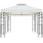 Pavillon mit Doppeldach Weiß 6x3 m Stahl