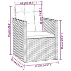 Gartensessel mit Kissen Schwarz Poly Rattan