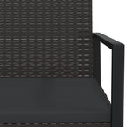 Gartensessel mit Kissen Schwarz Poly Rattan
