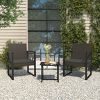 Gartensessel mit Kissen Schwarz Poly Rattan