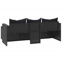 Garten-Lounge-Set Schwarz Poly Rattan