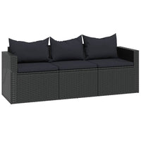 Garten-Lounge-Set Schwarz Poly Rattan