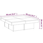 Couchtisch Grau Sonoma 90x90x28 cm Holzwerkstoff