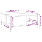 Couchtisch Schwarz 80x80x36,5 cm Holzwerkstoff