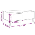 Couchtisch Räuchereiche 90x50x36,5 cm Holzwerkstoff