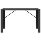 Bartisch mit Glasplatte Schwarz 185x80x110 cm Poly Rattan