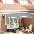 Ausziehbarer Sonnenschirmrahmen Weiß 350 x 250 cm Aluminium