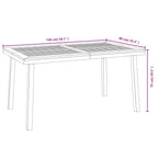 Gartentisch 150x90x75 cm Massivholz Akazie