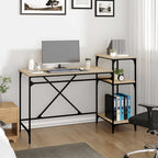 Schreibtisch mit Regal Sonoma-Eiche 135x50x90 cm Holzwerkstoff